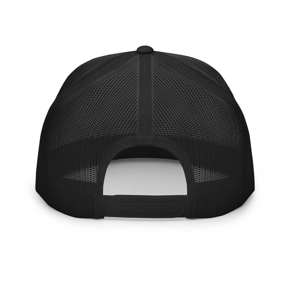 Scorpio Zodiac Embroidered Flat Bill Trucker Hat - Black/White/Black Color - https://ascensionemporium.net